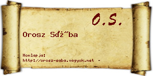 Orosz Sába névjegykártya